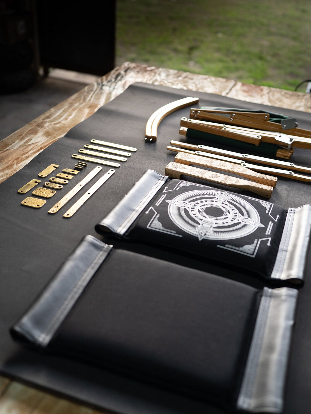The Masterpiece Hand-Hammered Brass Hardware Set for Kermit Chair