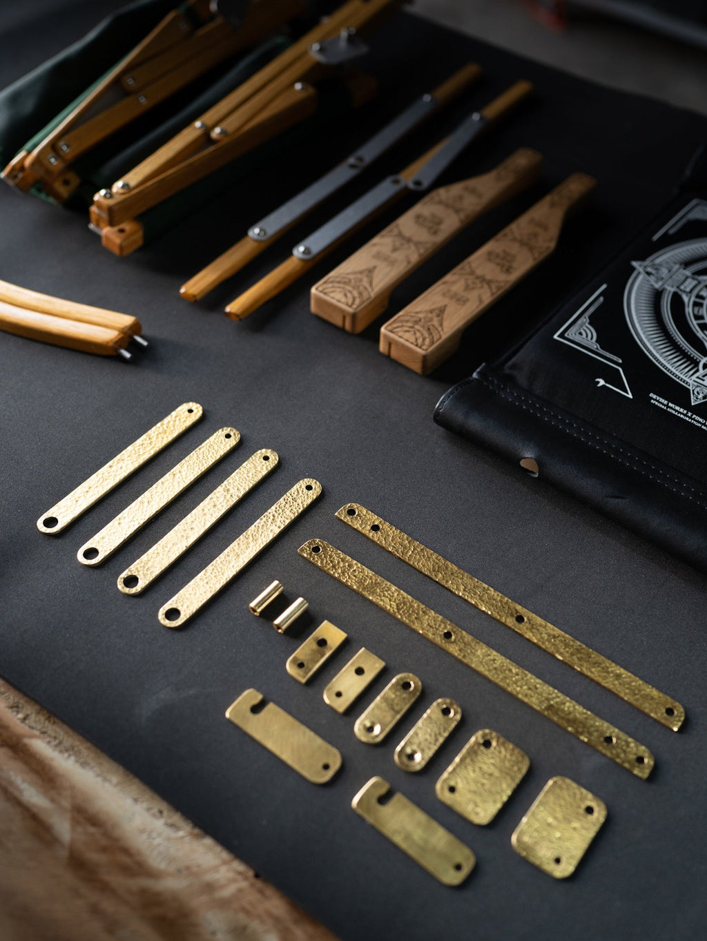 The Masterpiece Hand-Hammered Brass Hardware Set for Kermit Chair