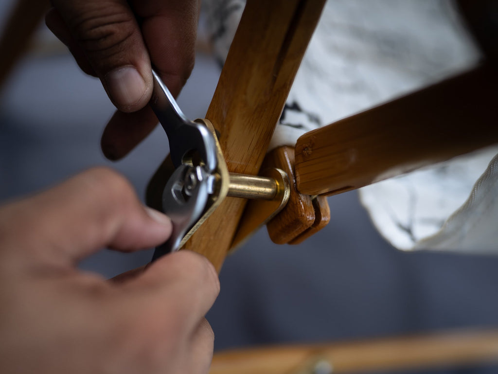 The Masterpiece Hand-Hammered Brass Hardware Set for Kermit Chair